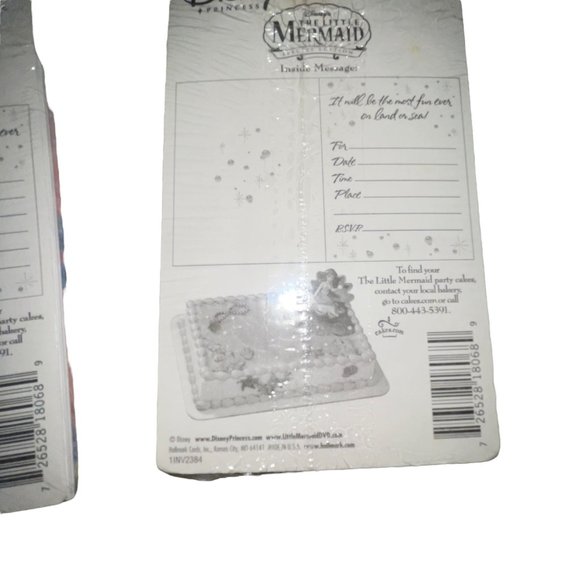 NIP Hallmark Disney Little Mermaid Ariel Birthday Party Invitations 3 Packs of 8 - Picture 3 of 3